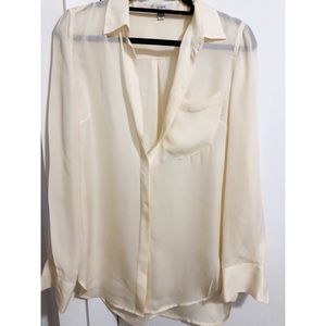 J.Crew size 6 cream 100% silk button down blouse